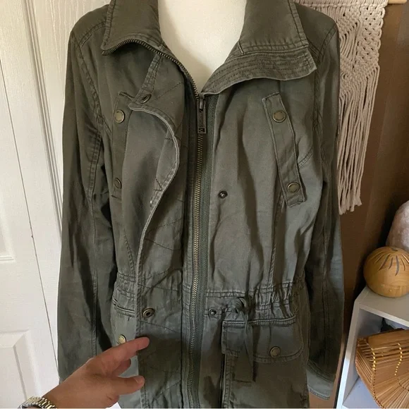 Hollister Olive Utility Jacket Y2K Vibes 2016 Trendy Jacket / Size L best S/M - Picture 2 of 8